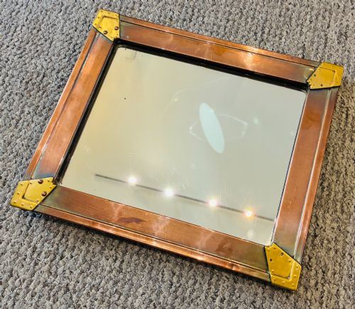 ARTS AND CRAFTS COPPER AND BRASS MIRROR - ADDITIONAL PHOTO 3