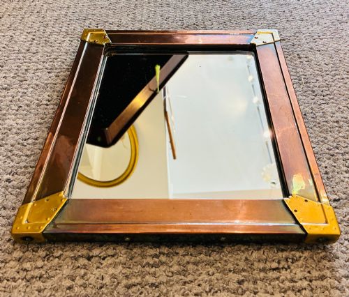 ARTS AND CRAFTS COPPER AND BRASS MIRROR - ADDITIONAL PHOTO 4