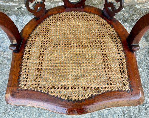 VICTORIAN MAHOGANY CANE DESK CHAIR - ADDITIONAL PHOTO 2