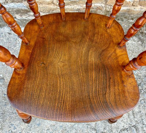 ANTIQUE ELM CAPTAINS CHAIR - ADDITIONAL PHOTO 1