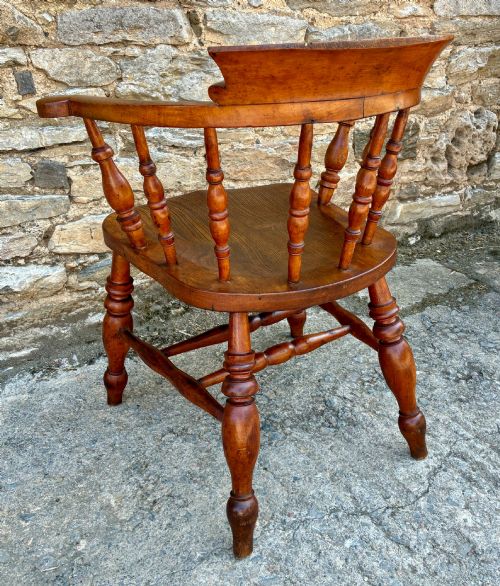 ANTIQUE ELM CAPTAINS CHAIR - ADDITIONAL PHOTO 5