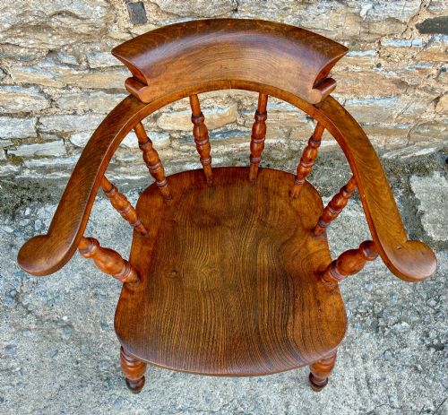 ANTIQUE ELM CAPTAINS CHAIR - ADDITIONAL PHOTO 12