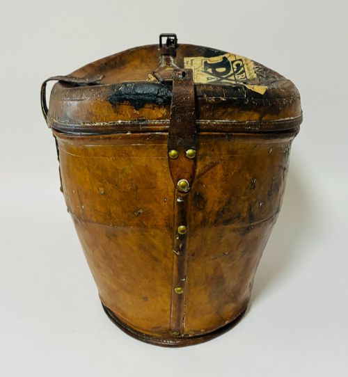 VICTORIAN LEATHER DOUBLE HAT BOX - ADDITIONAL PHOTO 5