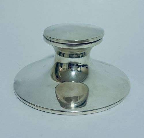 ANTIQUE SILVER CAPSTAN INKWELL