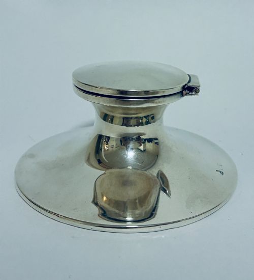 ANTIQUE SILVER CAPSTAN INKWELL - ADDITIONAL PHOTO 1