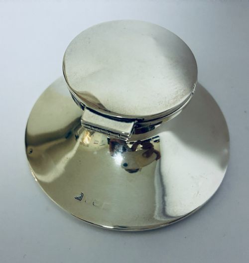 ANTIQUE SILVER CAPSTAN INKWELL - ADDITIONAL PHOTO 3