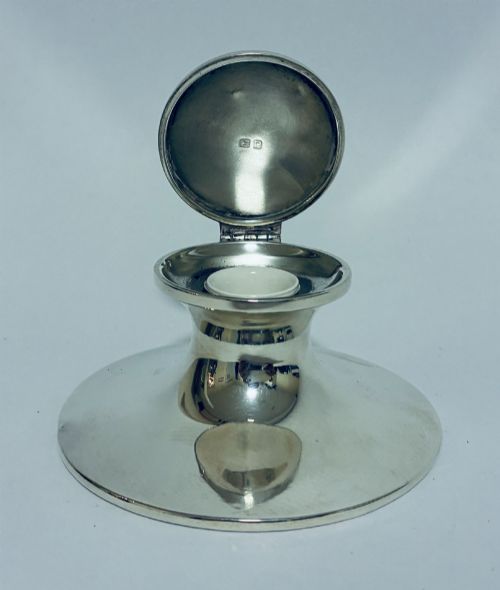ANTIQUE SILVER CAPSTAN INKWELL - ADDITIONAL PHOTO 7