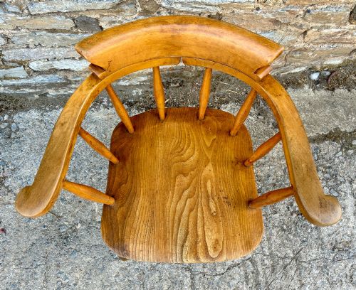 ANTIQUE ELM CAPTAINS CHAIR - ADDITIONAL PHOTO 3