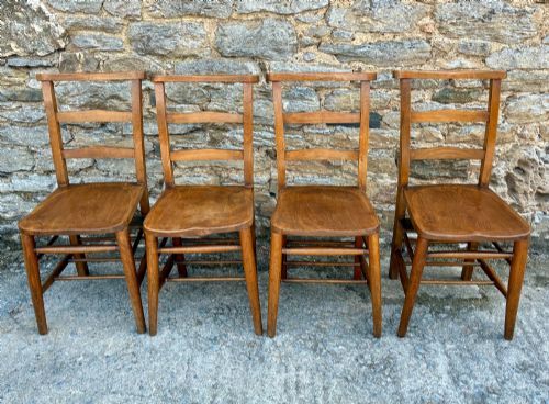 Set of 4 Antique Chapel Chairs