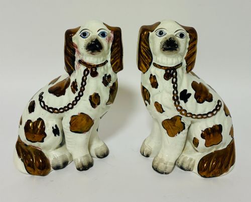 Pair of Victorian Staffordshire Dogs