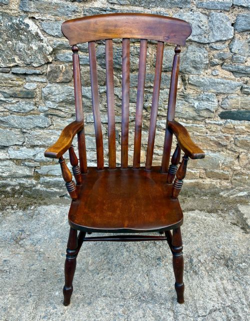 Antique Lathe Back Farmhouse Chair