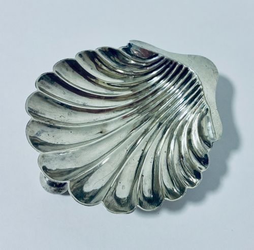 Antique Silver Shell Butter Dish