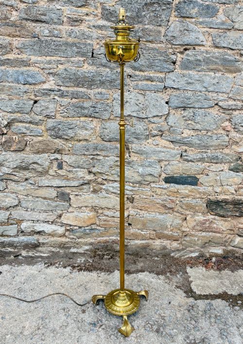 Victorian Brass Telescopic Oil Lamp Converted to Electric