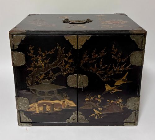 Large Antique Japanese Lacquer Table Cabinet