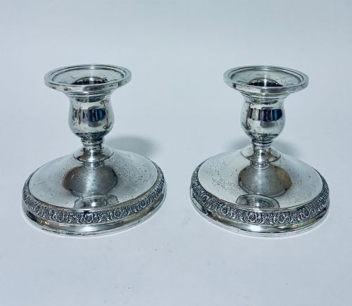 Pair of Sterling Silver Desk Candlesticks