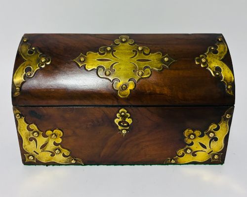 Victorian Walnut Brass Bound Box