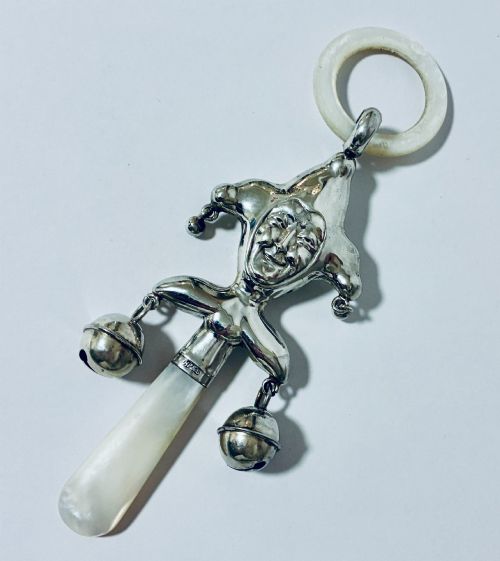 Antique Silver Baby Rattle