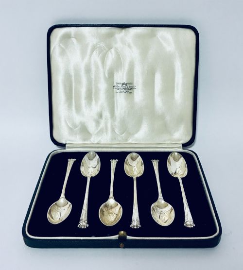 Set of 6 Antique Silver Teaspoons
