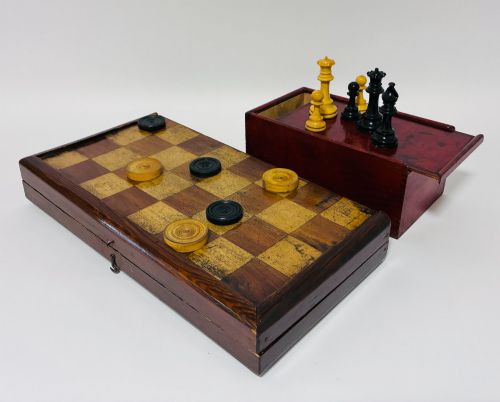 Antique Folding Games Board