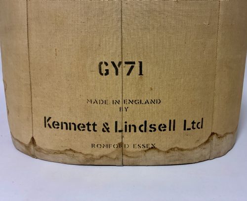 fig 1. A vintage fabric-covered dressmakers mannequin torso displaying the Kenneform and Kennett and Lindsell maker marks.