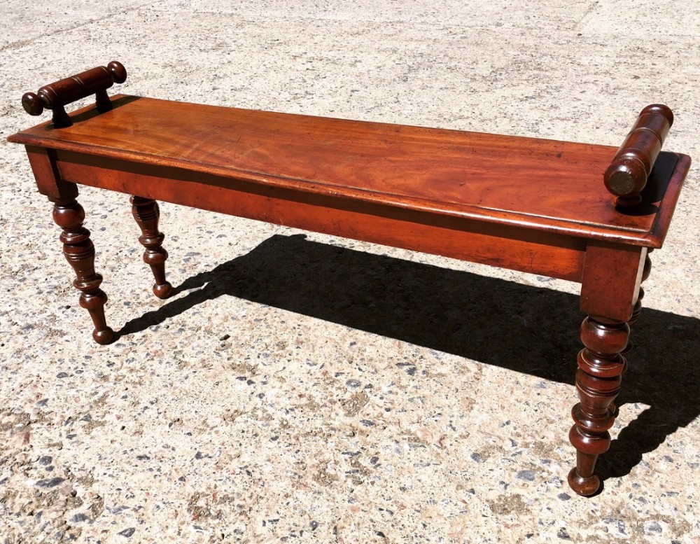 Victorian Mahogany Window Seat Bench