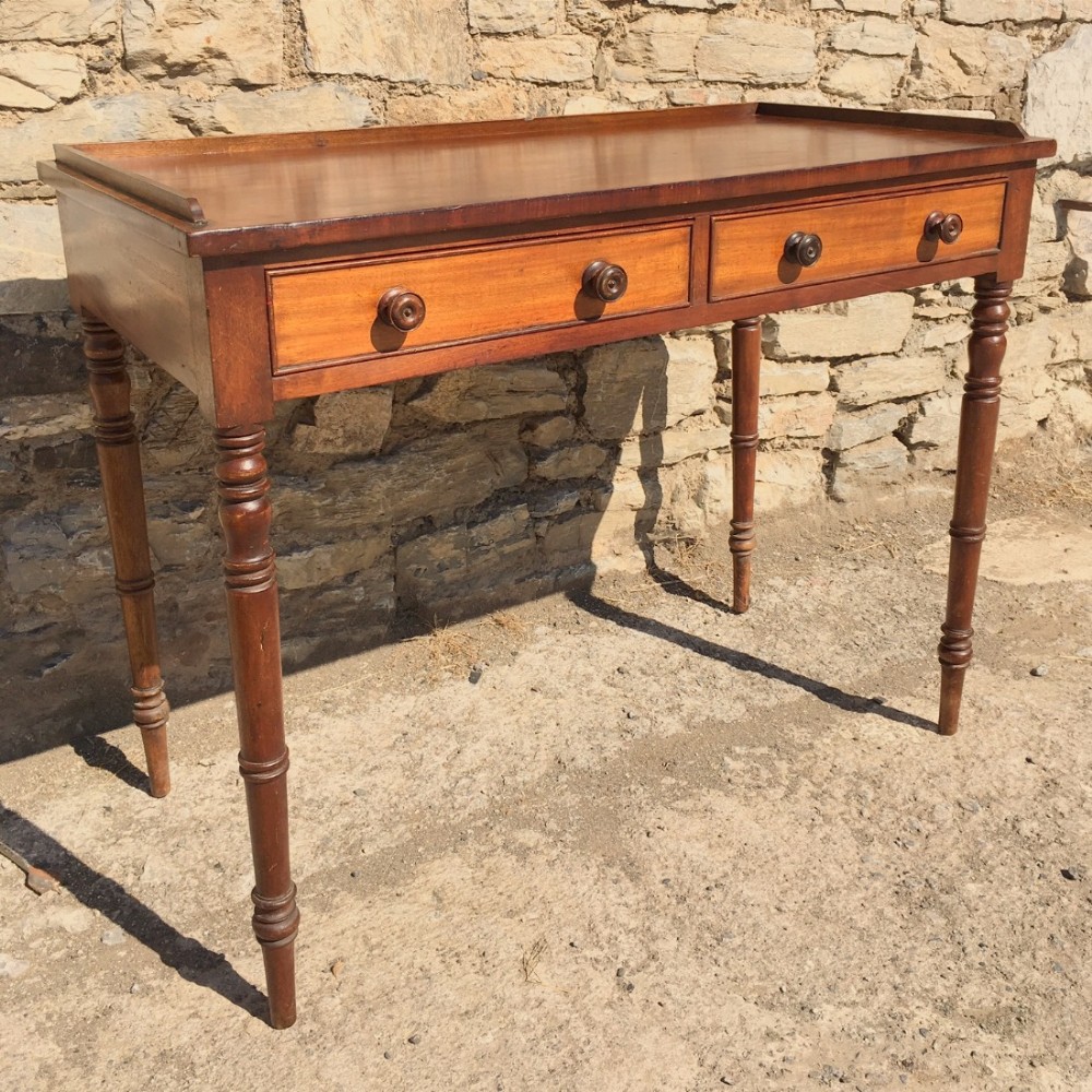 Victorian Mahogany Two Drawer Side Table