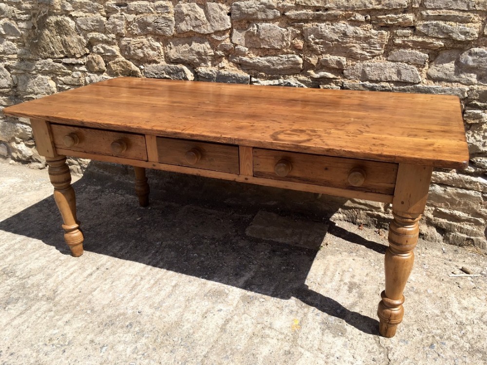 6ft Victorian Pine Farmhouse Dining Table