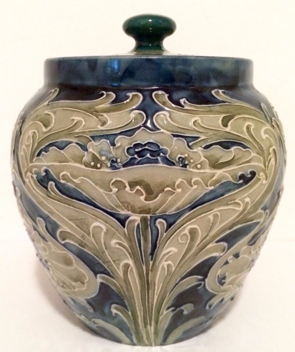 William Moorcroft Late Florian Poppy Tobacco Jar and Lid