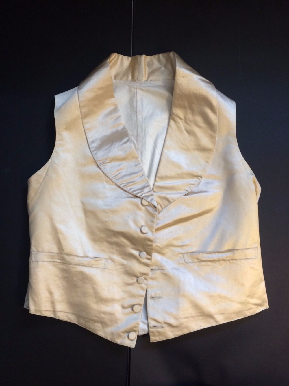 19th Century Mens Silk Waistcoat with Damask Floral Decoration