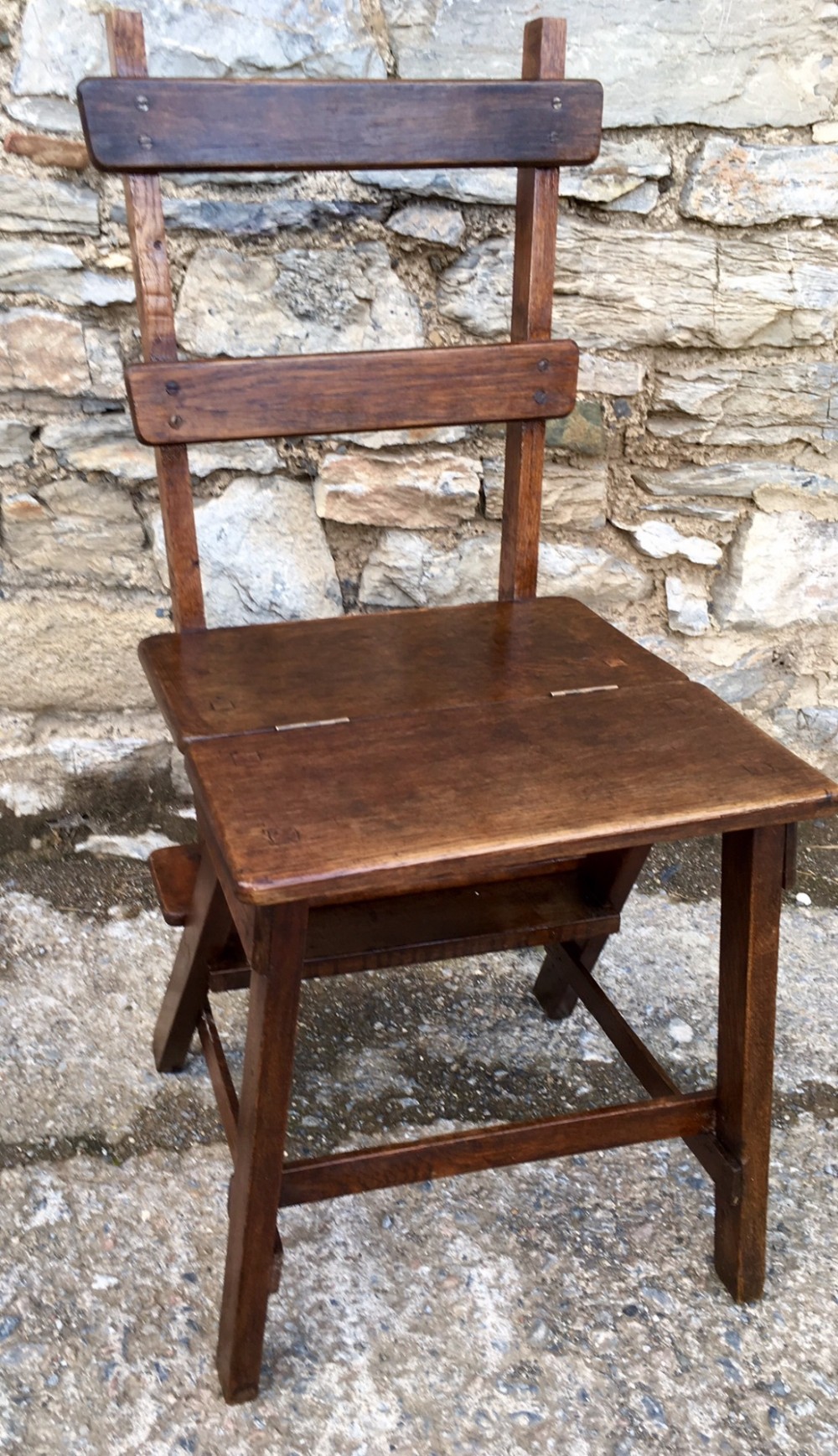 Victorian Oak Metamorphic Library Step Chair