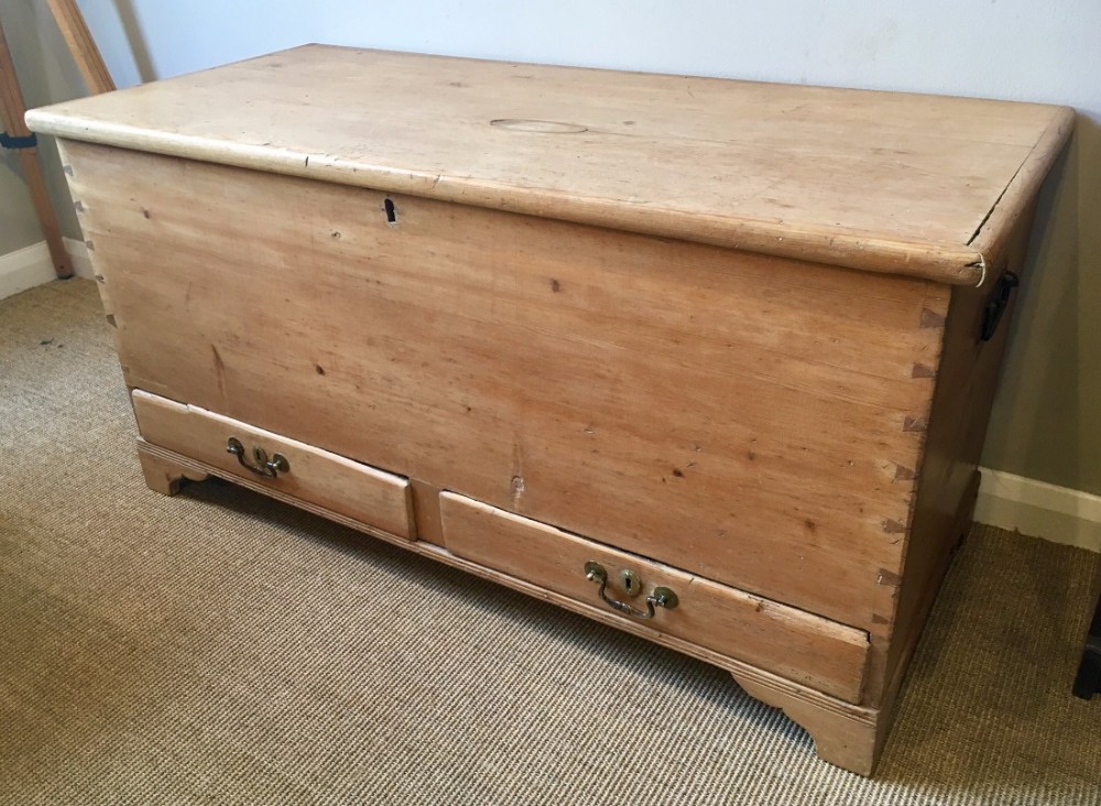 Antique Pine Mule Chest with Drawers