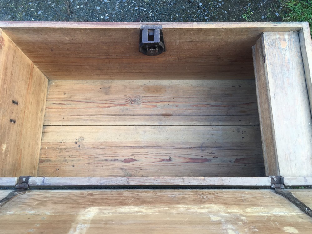 Large Antique Swedish Painted Pine Marriage Chest 1835 View XIV
