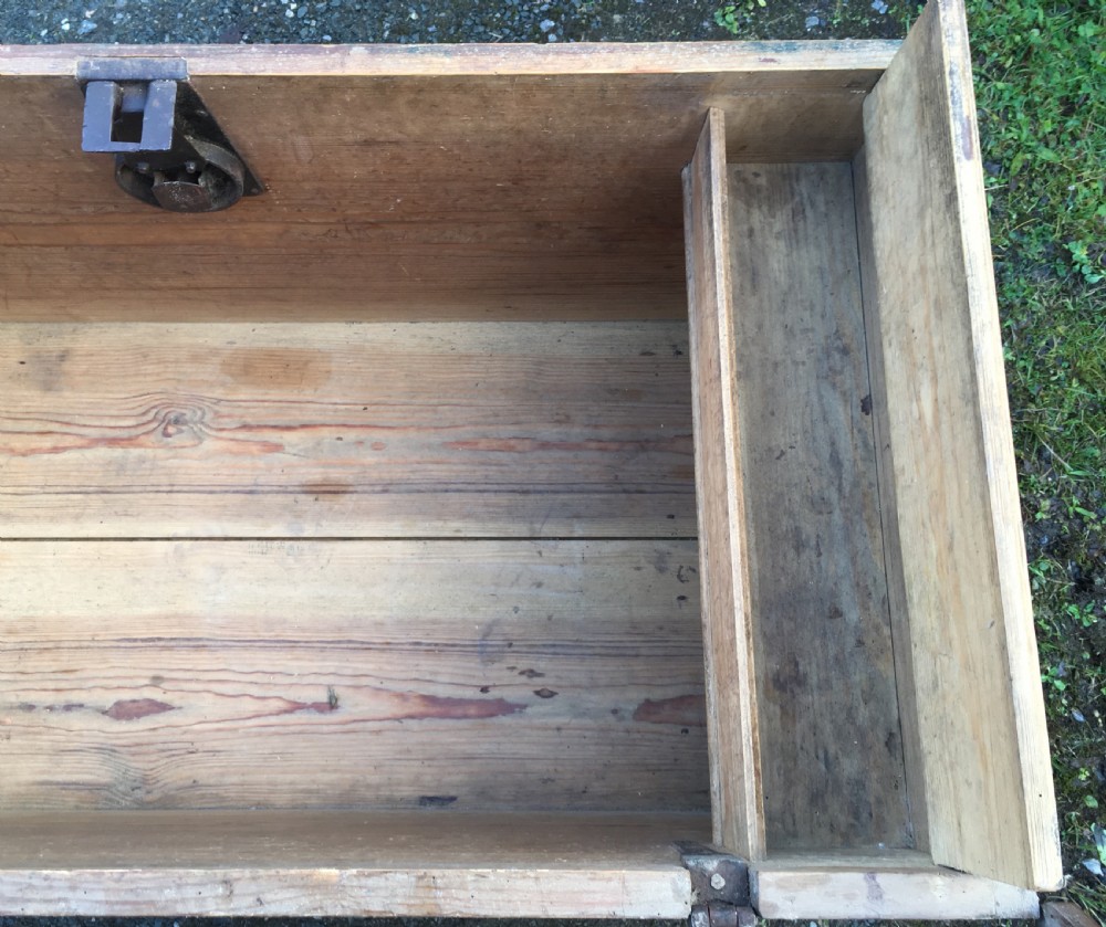 Large Antique Swedish Painted Pine Marriage Chest 1835 View XV