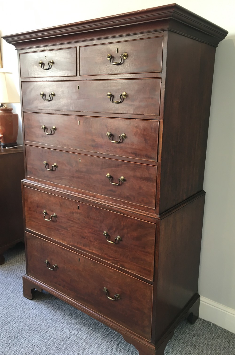 Antique Georgian Mahogany Tallboy  View II