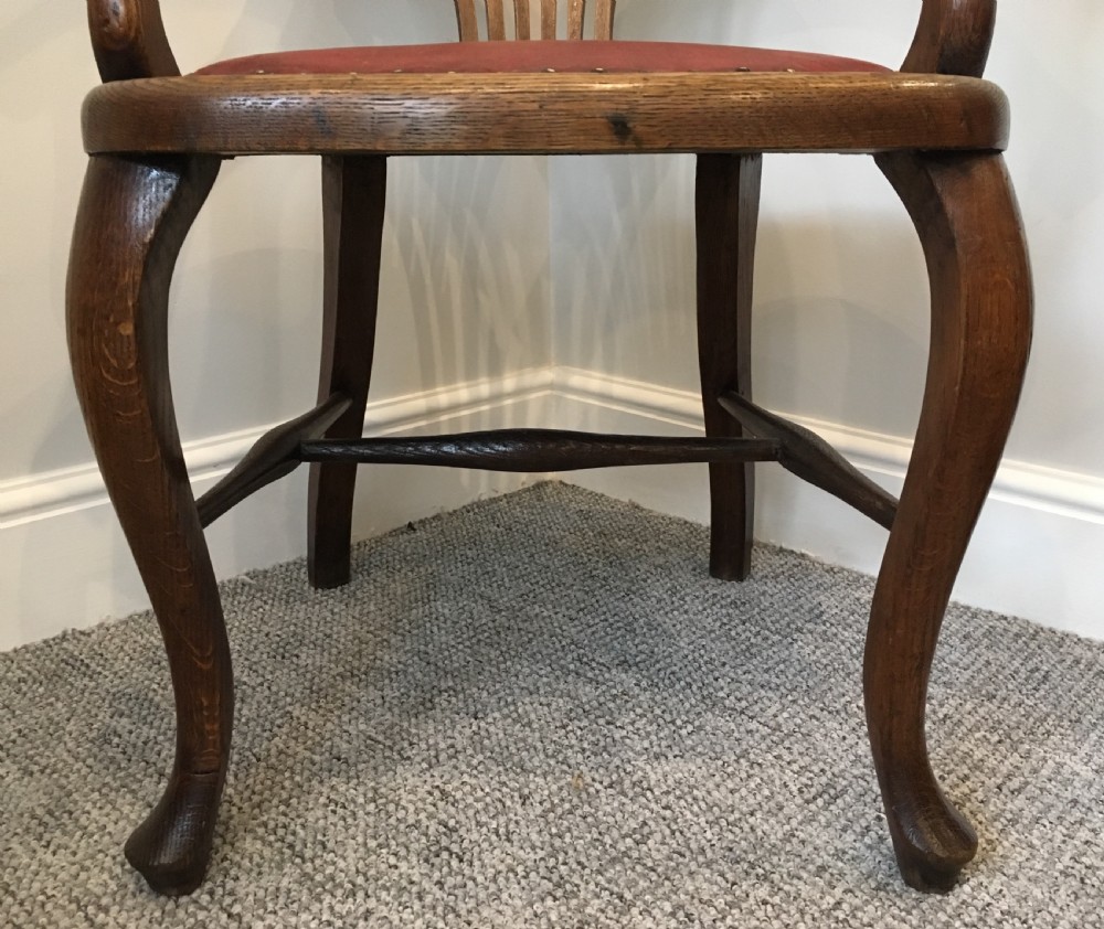 Antique Edwardian Oak Captains Desk Chair  View X