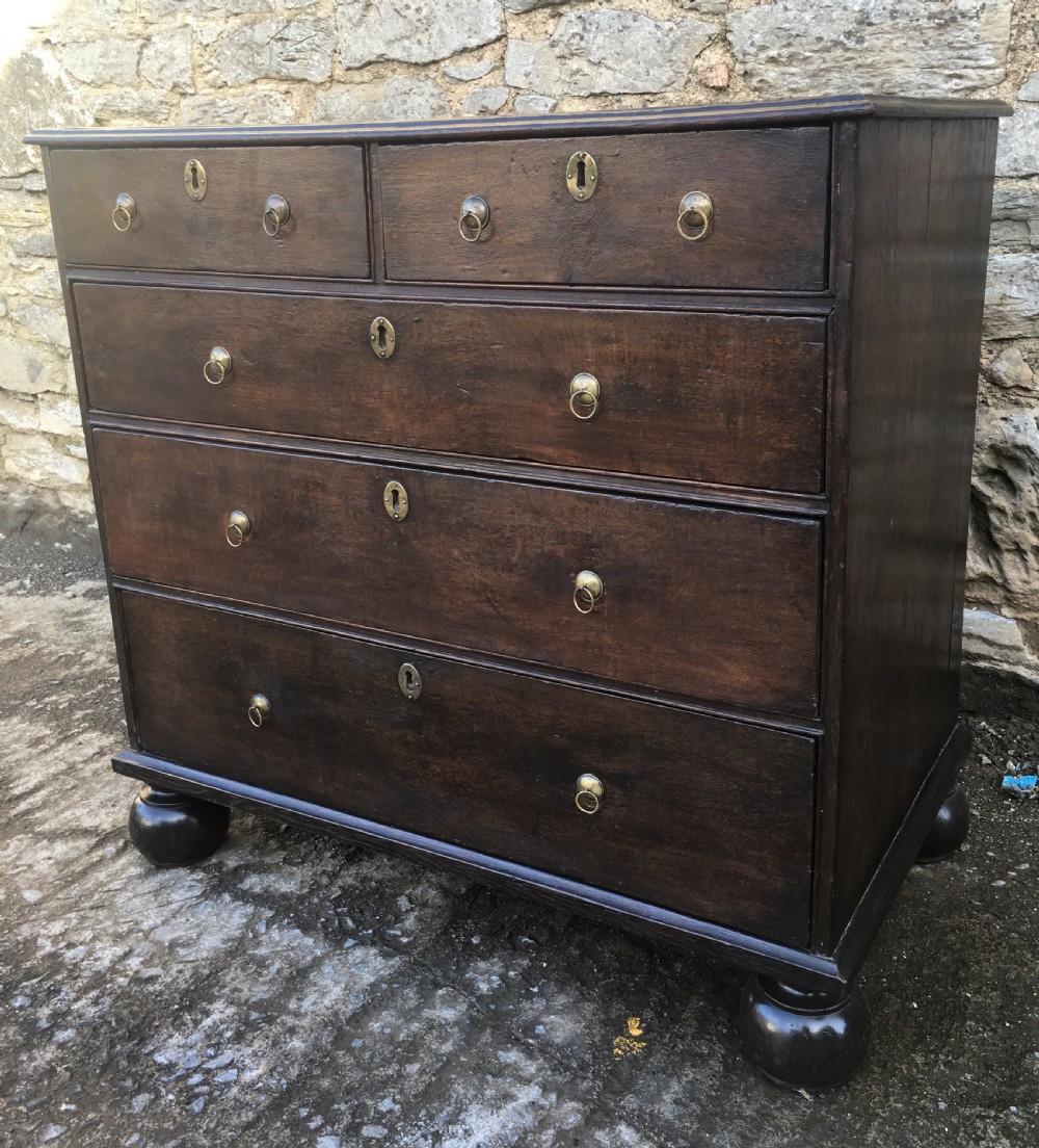 Antique Early 18th Century Oak Chest of Drawers View V