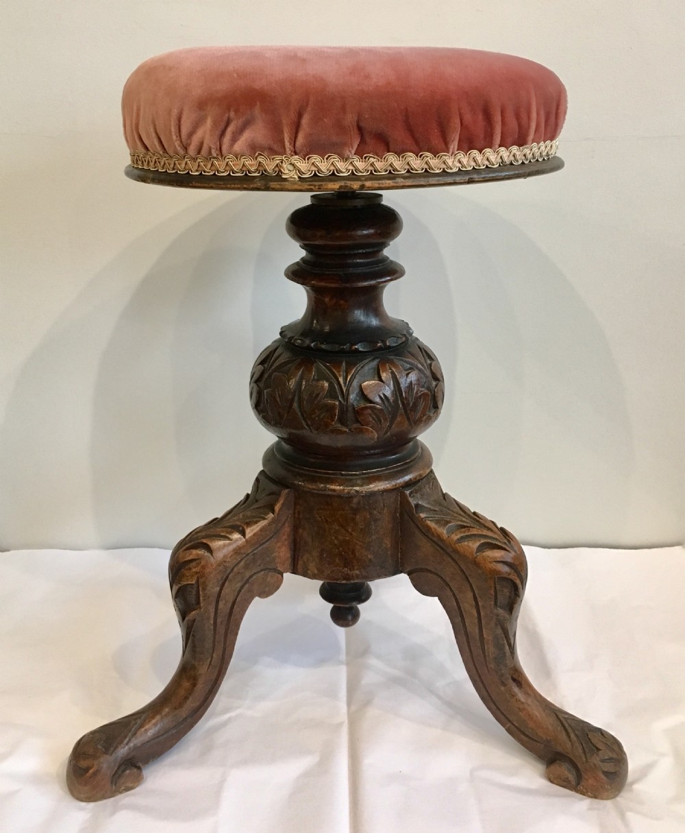 Antique Victorian Adjustable Piano Stool