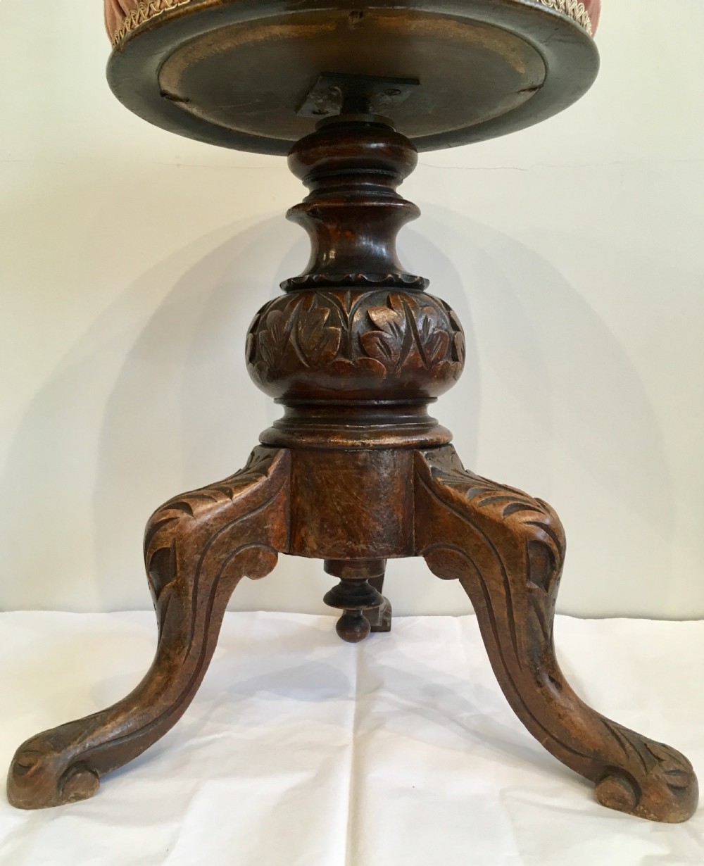 Antique Victorian Adjustable Piano Stool View II