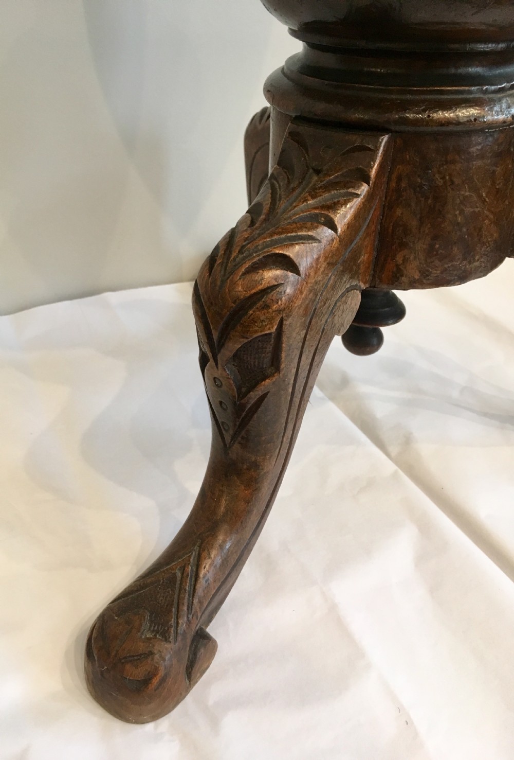 Antique Victorian Adjustable Piano Stool View III