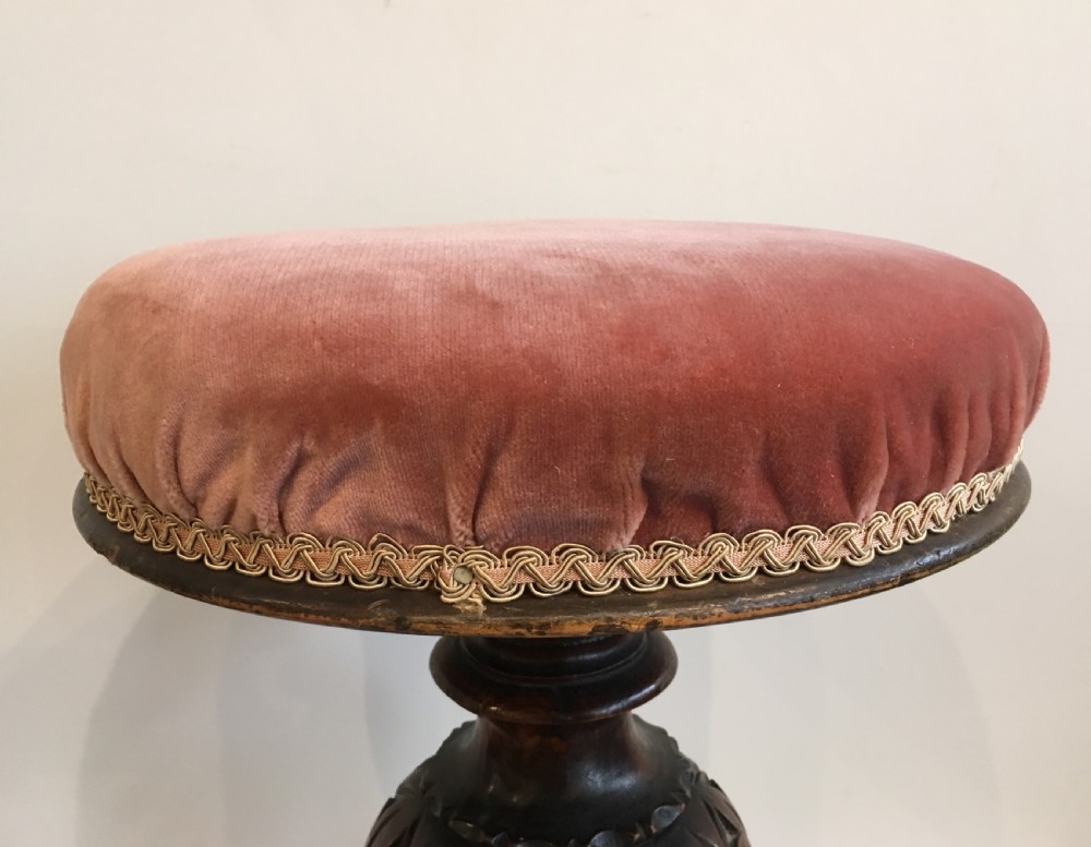 Antique Victorian Adjustable Piano Stool View V