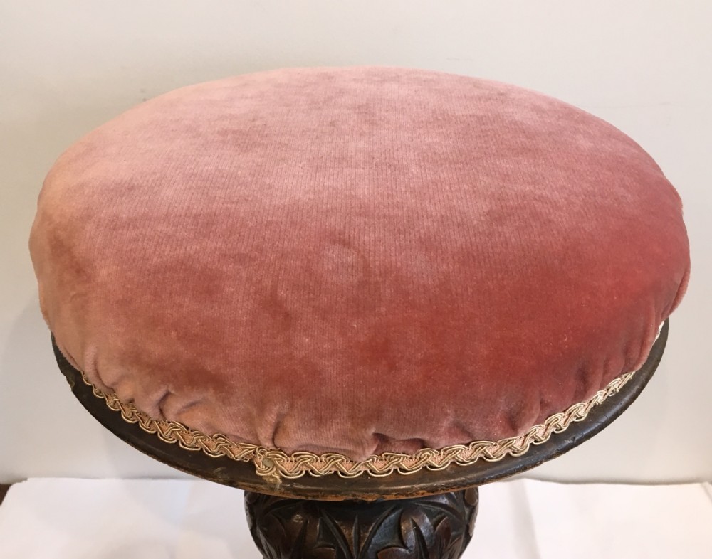 Antique Victorian Adjustable Piano Stool View VI