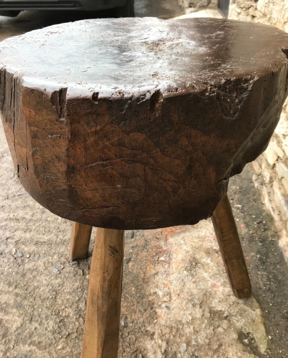 Antique French Butcher's Block View V