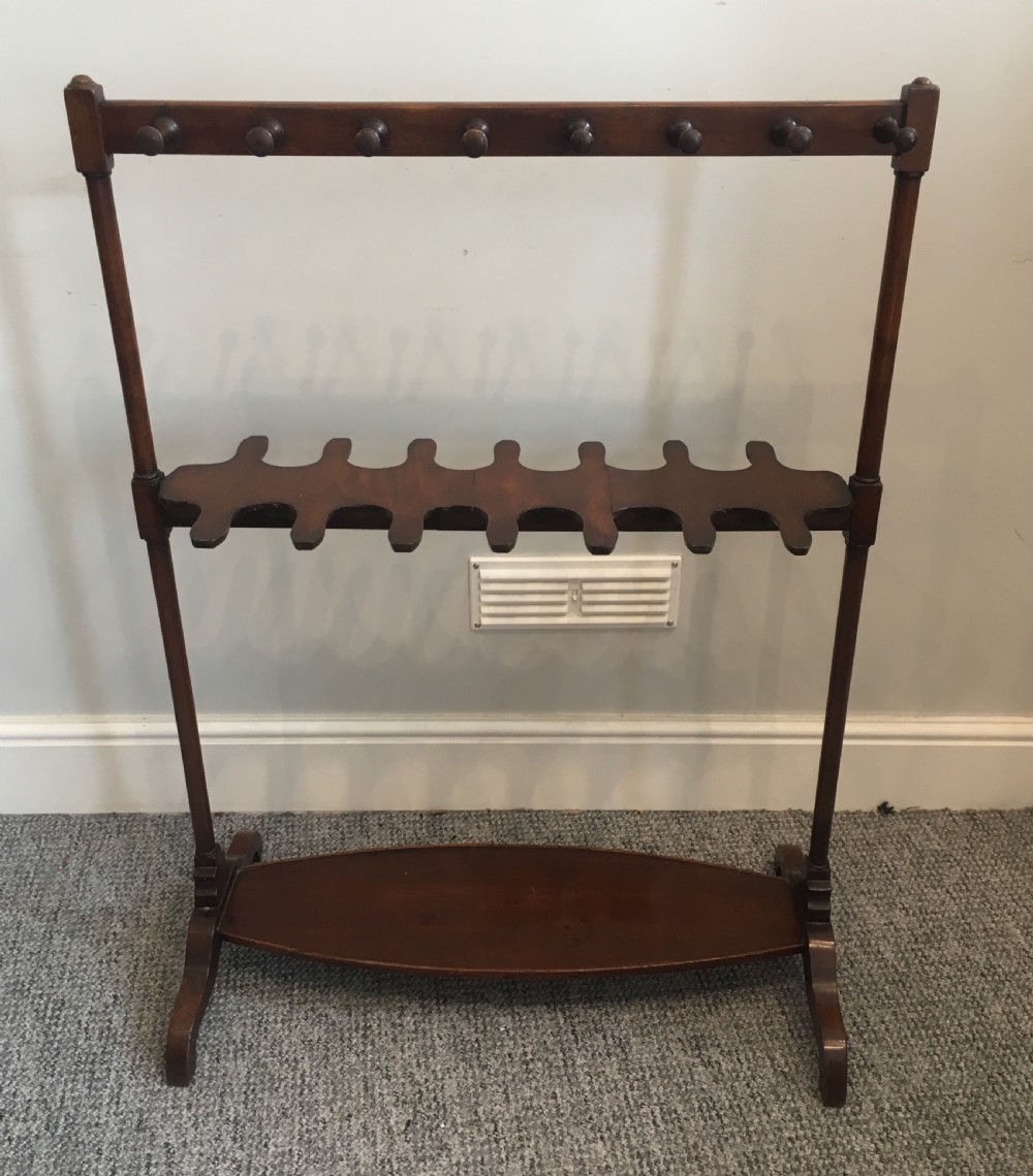 Antique Victorian Mahogany Riding Boot and Whip Stand Rack View II