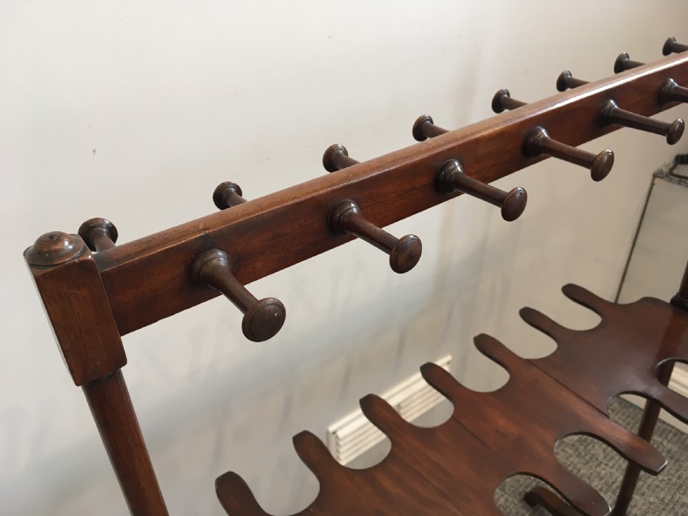 Antique Victorian Mahogany Riding Boot and Whip Stand Rack View XI