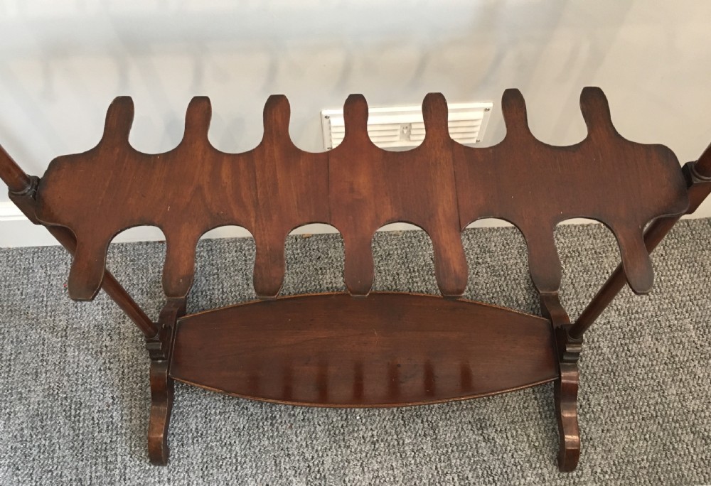 Antique Victorian Mahogany Riding Boot and Whip Stand Rack View XII