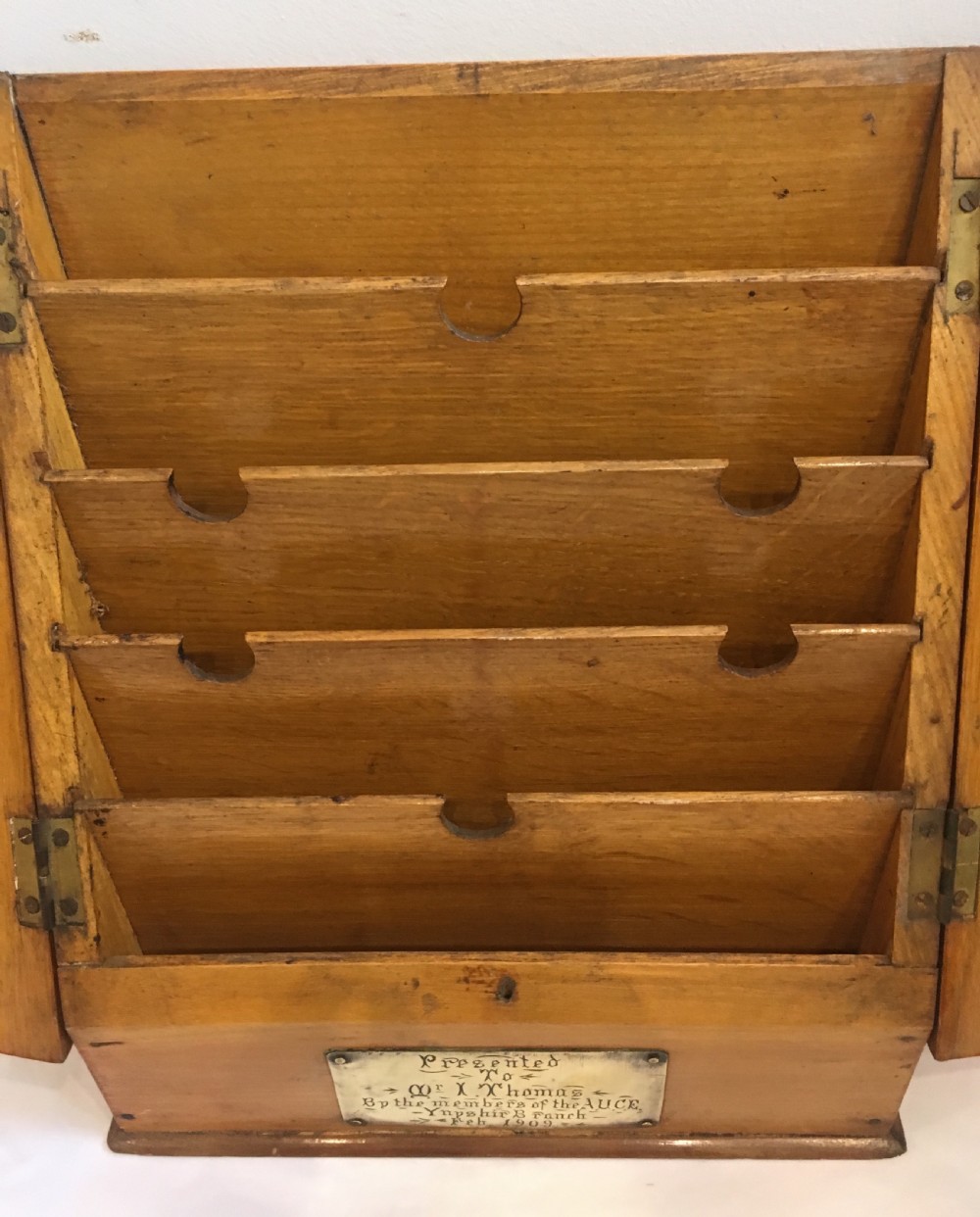 Antique Edwardian Oak Desktop Stationery Cabinet View IV