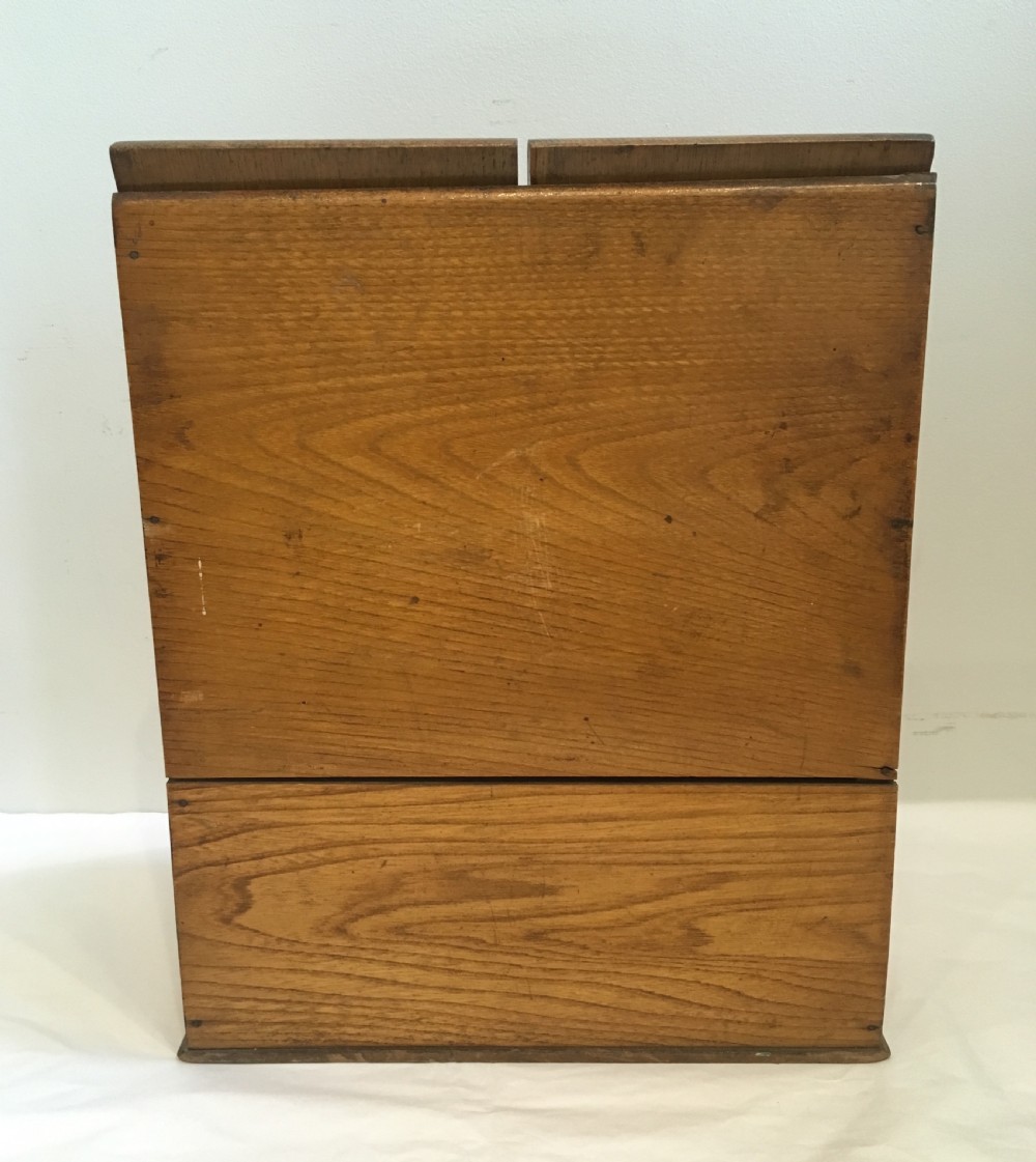 Antique Edwardian Oak Desktop Stationery Cabinet View IX