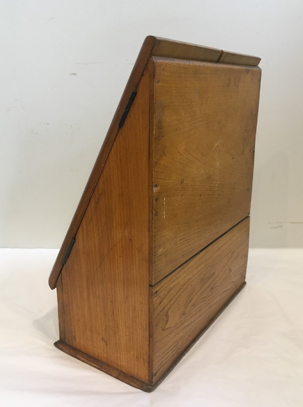 Antique Edwardian Oak Desktop Stationery Cabinet View X