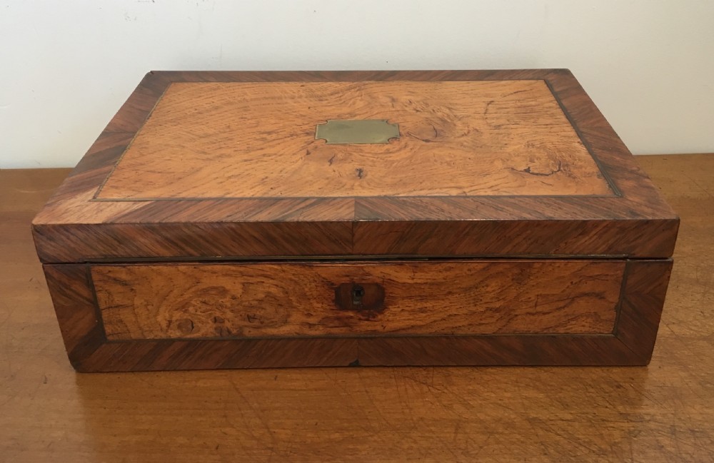 Antique Victorian Rosewood and Oak Writing Slope View II