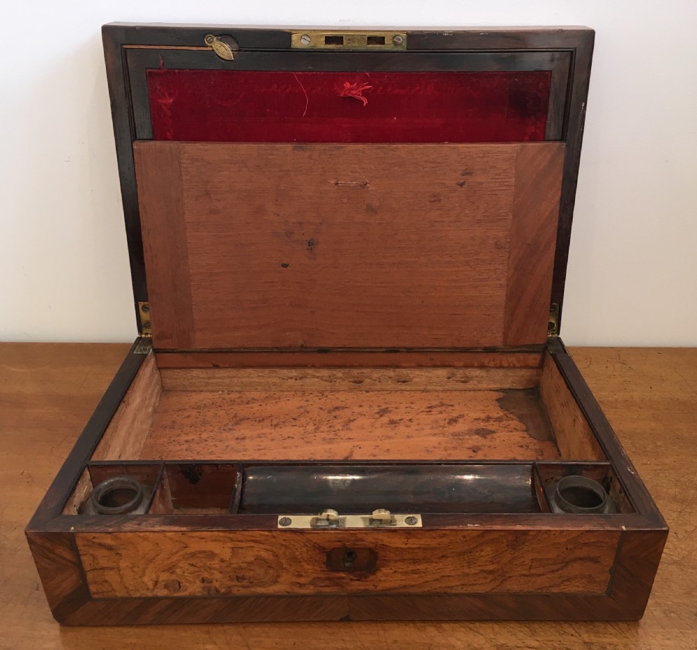 Antique Victorian Rosewood and Oak Writing Slope View V